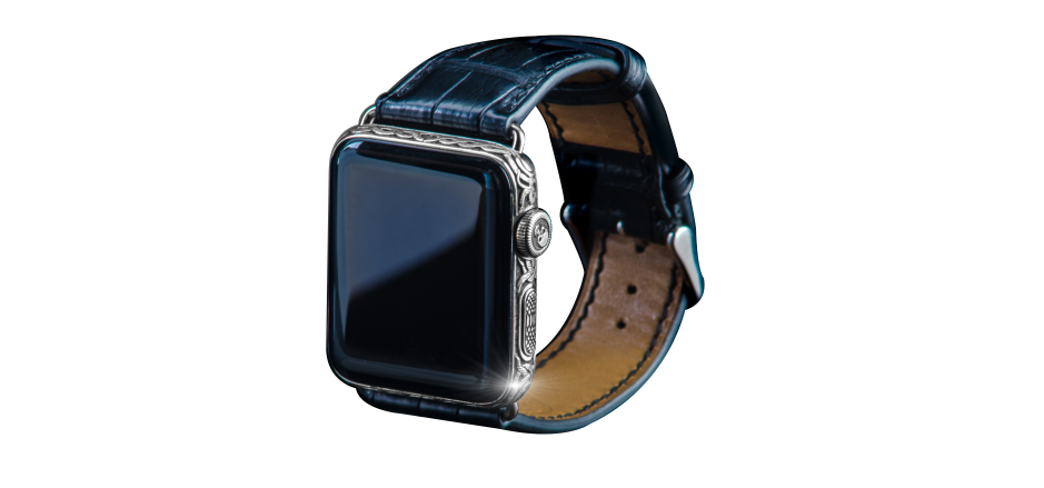 Apple iWatch Gold 24k (Золото) кожа крокодила